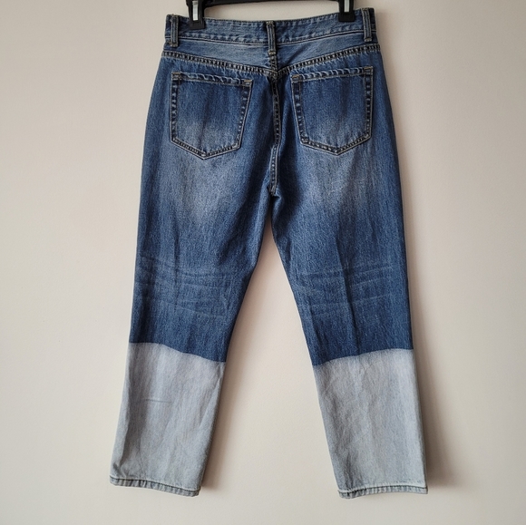 Evidnt Los Angeles Dip Dyed High Waist Flood Length Tapered Blue Jeans Sz 28 - Picture 12 of 15
